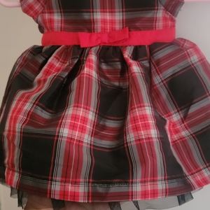 Carters newborn plaid dress red and black Christmas